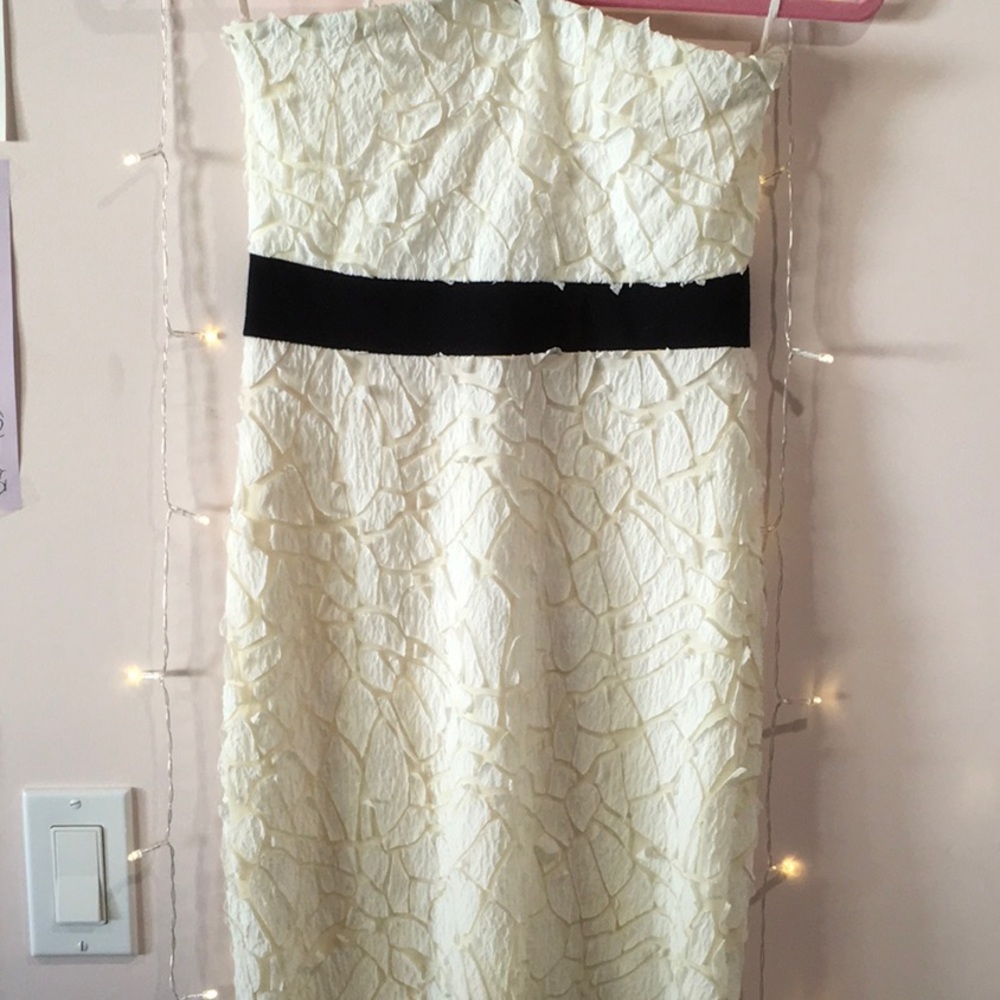 strapless mini white dress